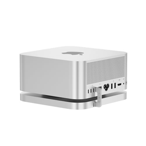 BEELINK EX Mate Studio Stand-A 80Gbps SSD Expansion Dock for Mac Studio – Aluminum Alloy Stand with Dual PCIex2 M.2 Slots (16TB max), 80 Gbps USB-C & PD 3.0 Port – Frost Silver